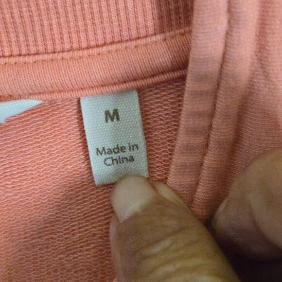 Soft Surroundings Lakshmi Peach Cotton Blend Tunic Top Large Snaps PocketsSize M - Picture 8 of 9